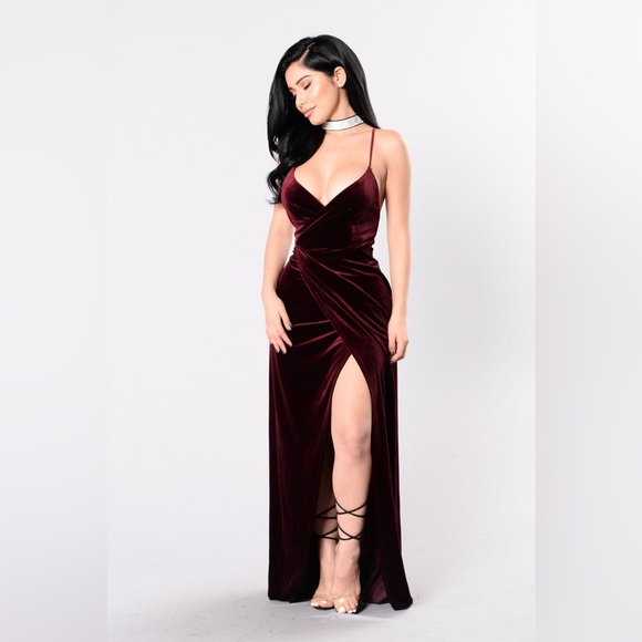 Fashion Nova Dresses & Skirts - Fashion Nova Burgundy Maxi Sundress for Prom